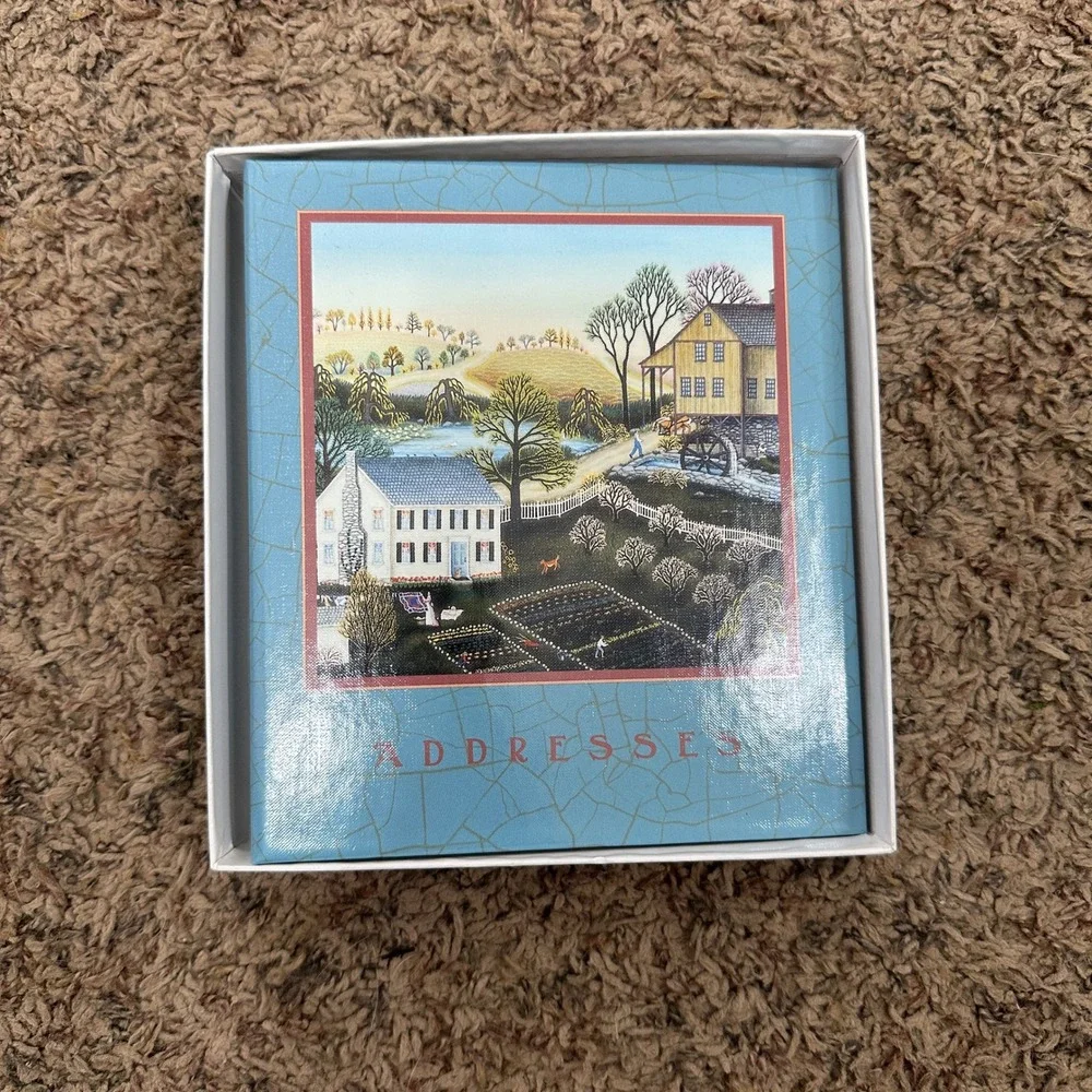 Vintage Hallmark Kathy Jakobsen Folk Art Refillable Address Book 1988 RA5108